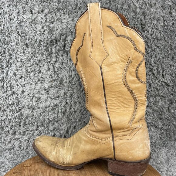 Dan Post Albany Western Cowboy Boots Men’s 9.5 D Tan Beige Leather DP26690 - Picture 6 of 10